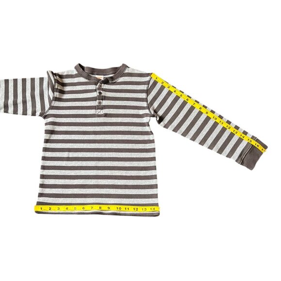 Gymboree Kids 100% Cotton Light & Dark Gray Striped Long-Sleeve Shirt, Size 10 - Picture 3 of 7